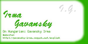irma gavansky business card